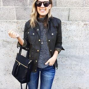 J. Crew Downtown Field Jacket, Black w/ Gold Hardware, Small, NWOT